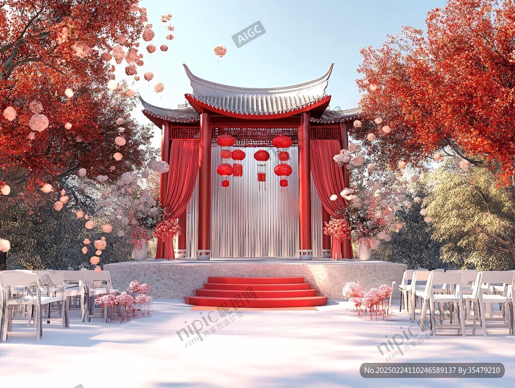 小众中式婚礼舞台