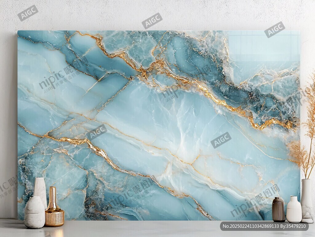 蓝色大理石背景墙