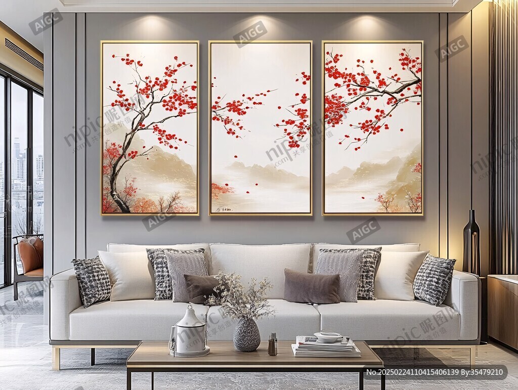 梅花客厅装饰画