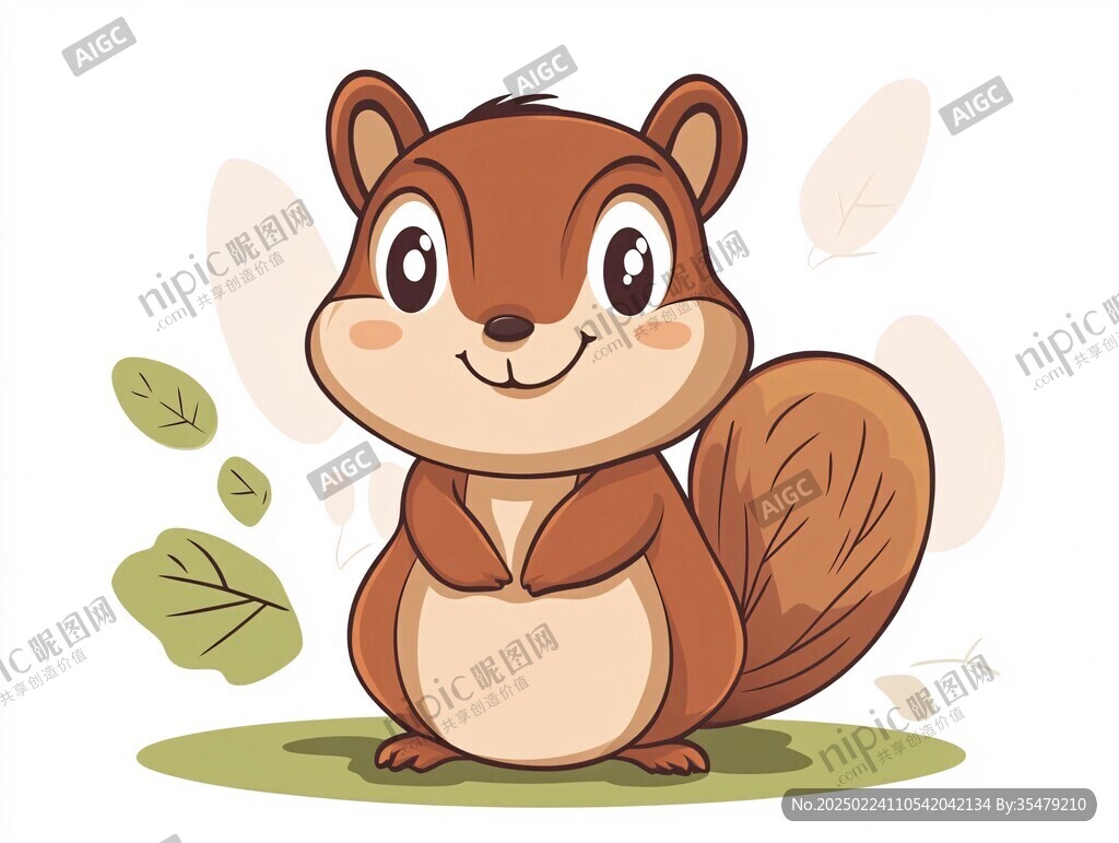 卡通动物松鼠插画