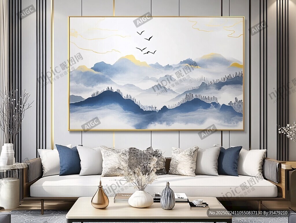 软装靠山画
