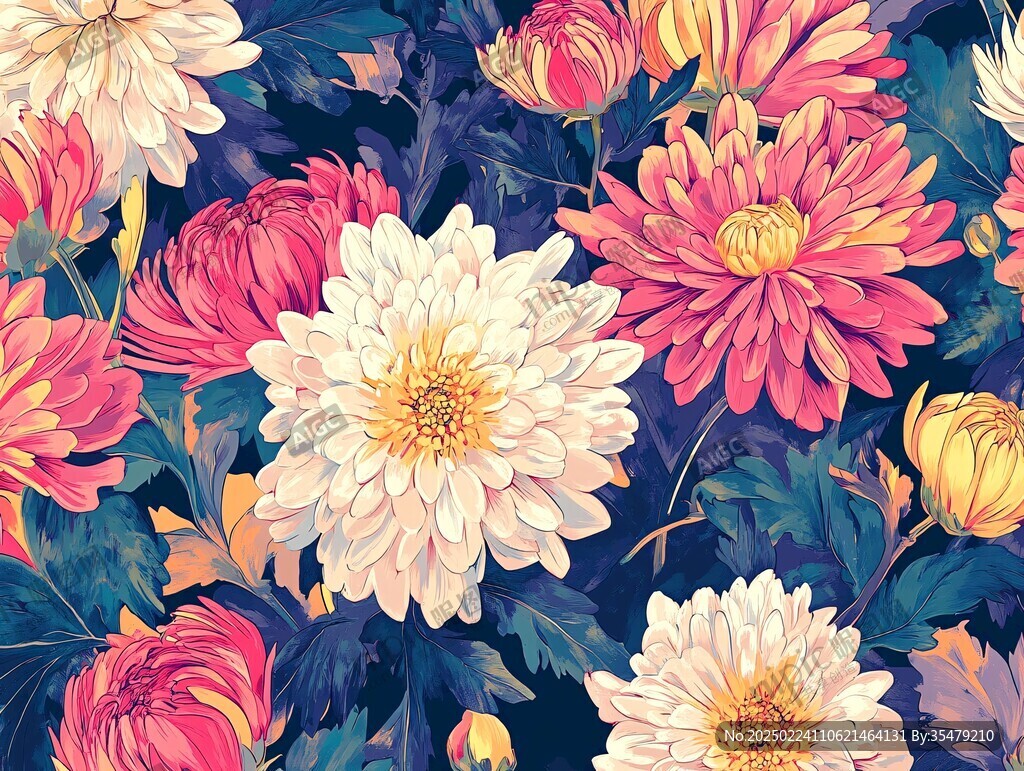 菊花包装插画