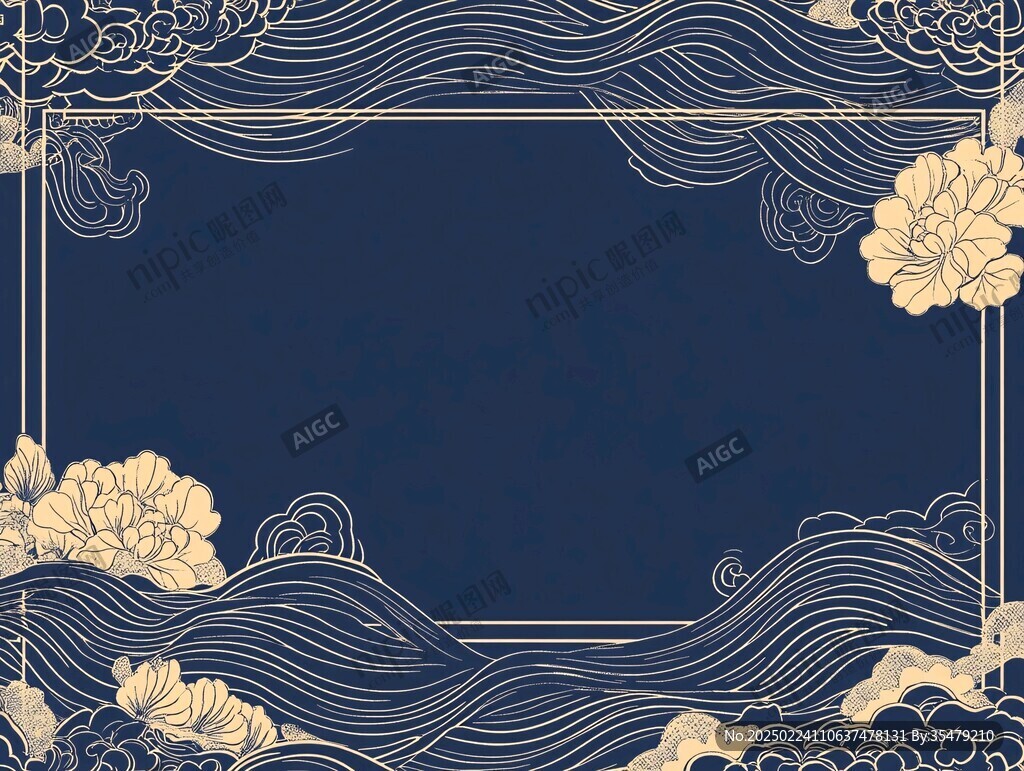 蓝色中式背景