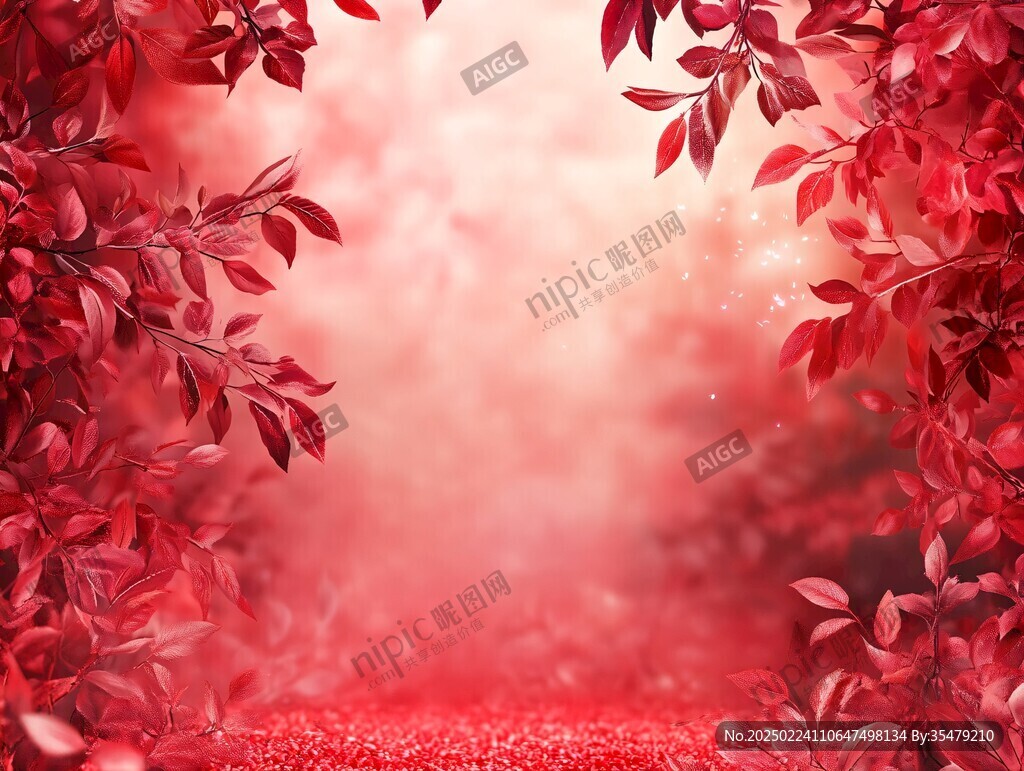 红色树叶背景