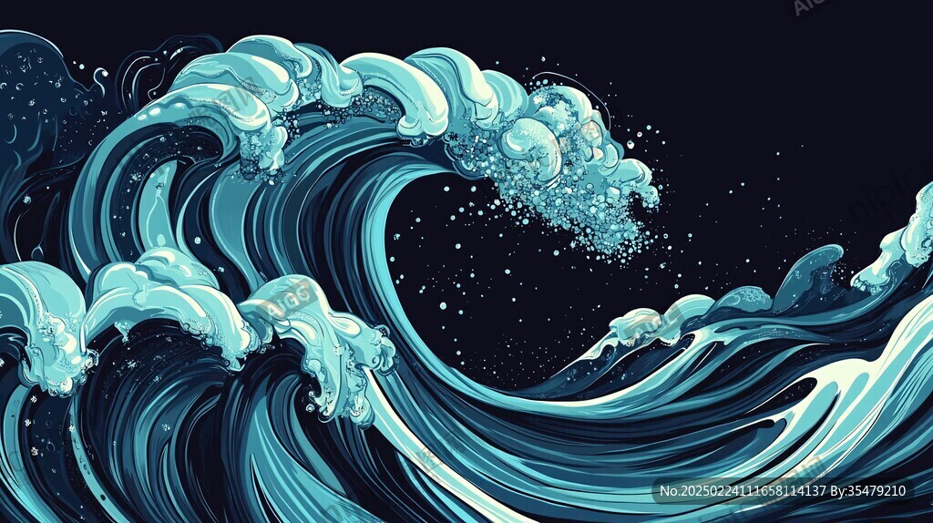 乘风破浪包装插画