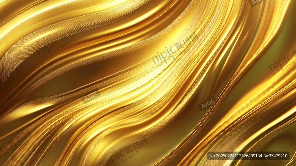 金色抽象流体纹理背景