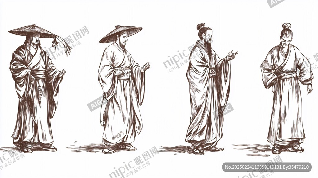 手绘古代人