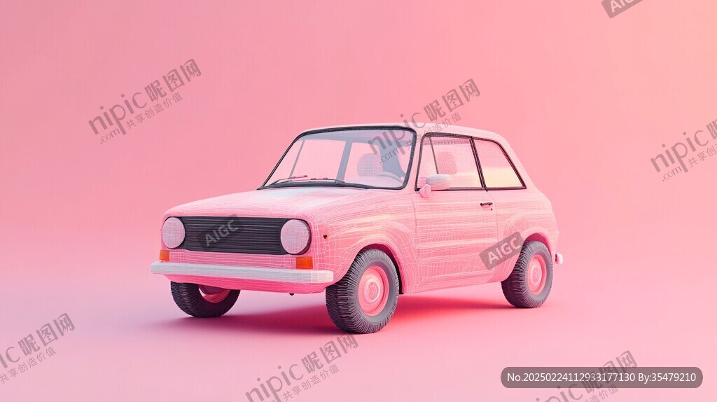 粉色轿车