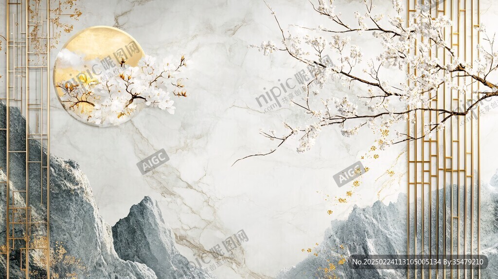 梅花轻奢背景墙