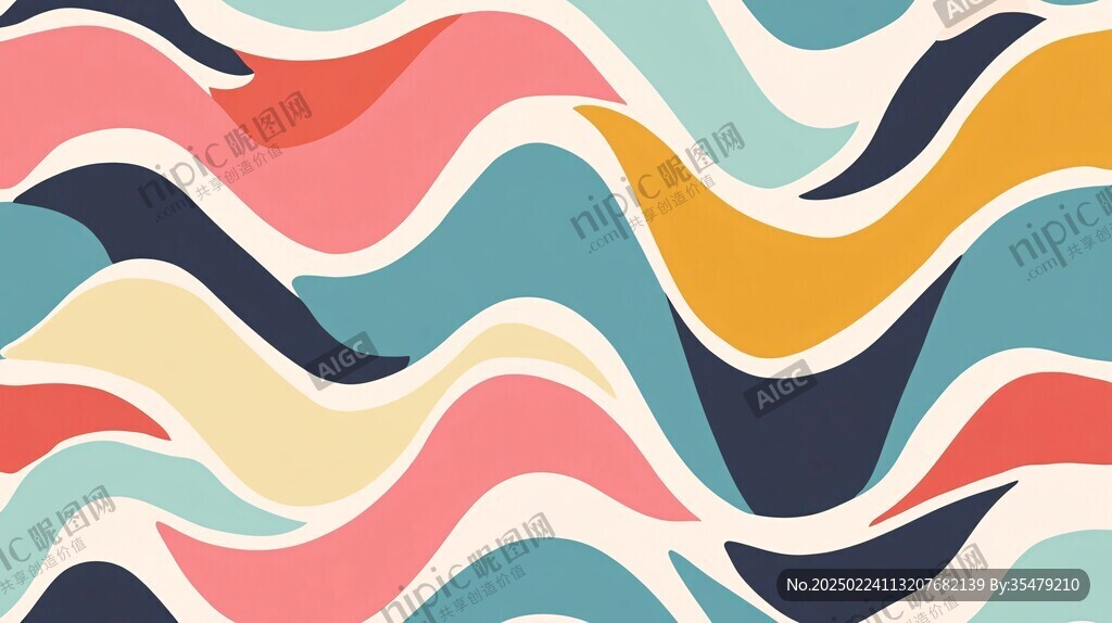 简洁大气拼色曲线纹理