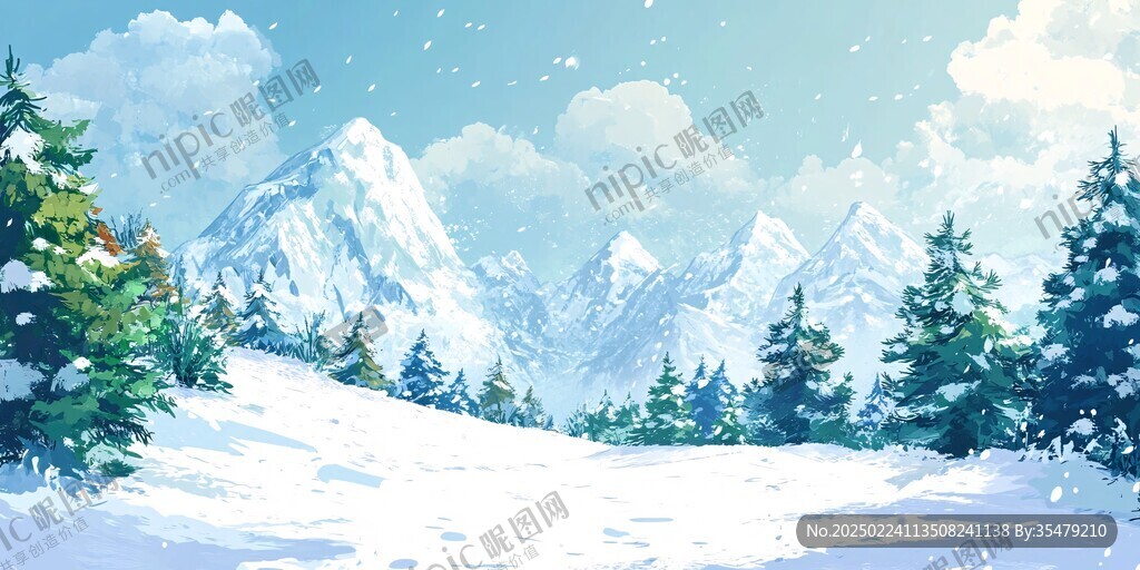 雪山原画