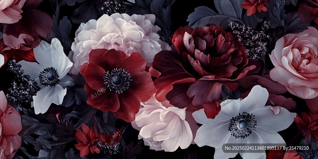 3d立体花卉牡丹