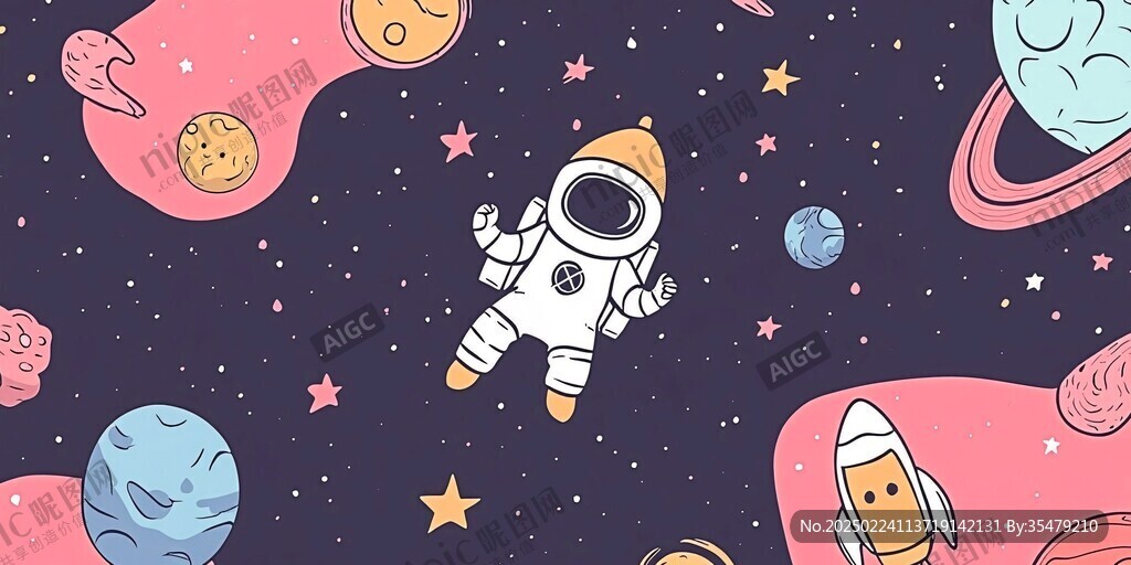 探索宇宙卡通图案