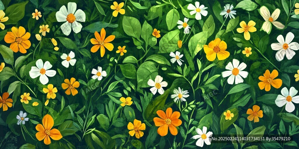 花丛花卉背景