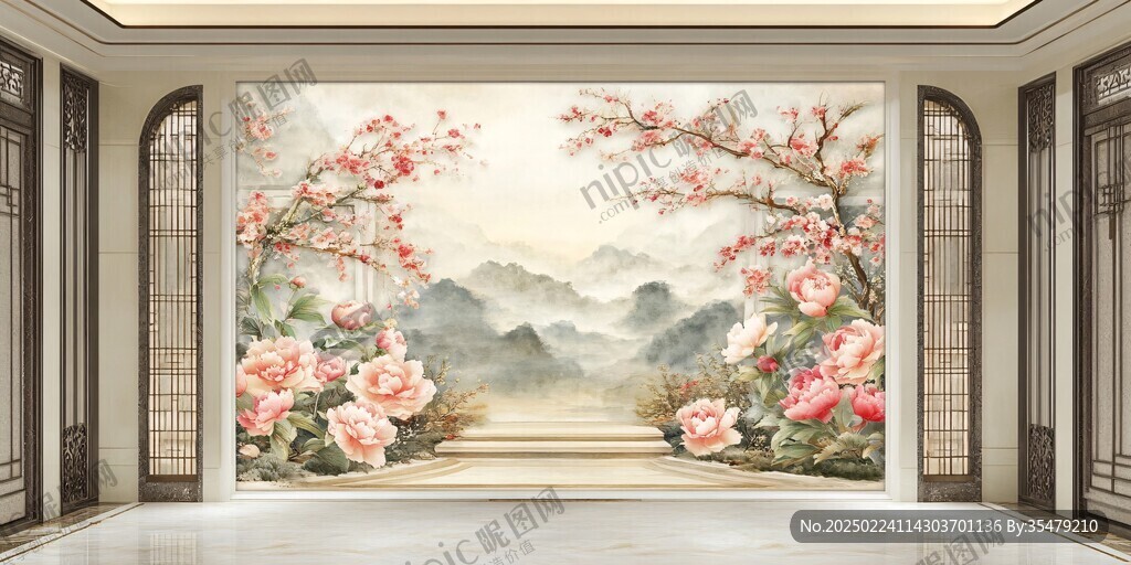 迎客松酒店客厅背景