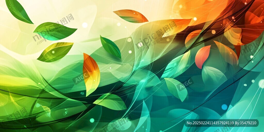 抽象树叶墙纸