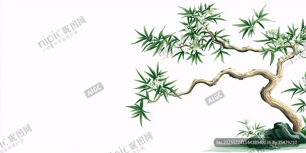 迎客松隔断背景