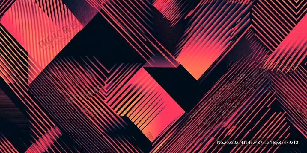 线条喜庆条纹粉色渐变