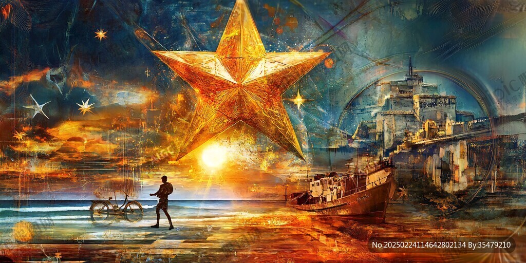 抽象写意星辰大海地产