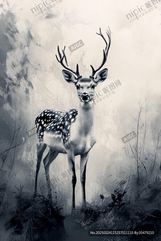 卡通唯美梦幻鹿