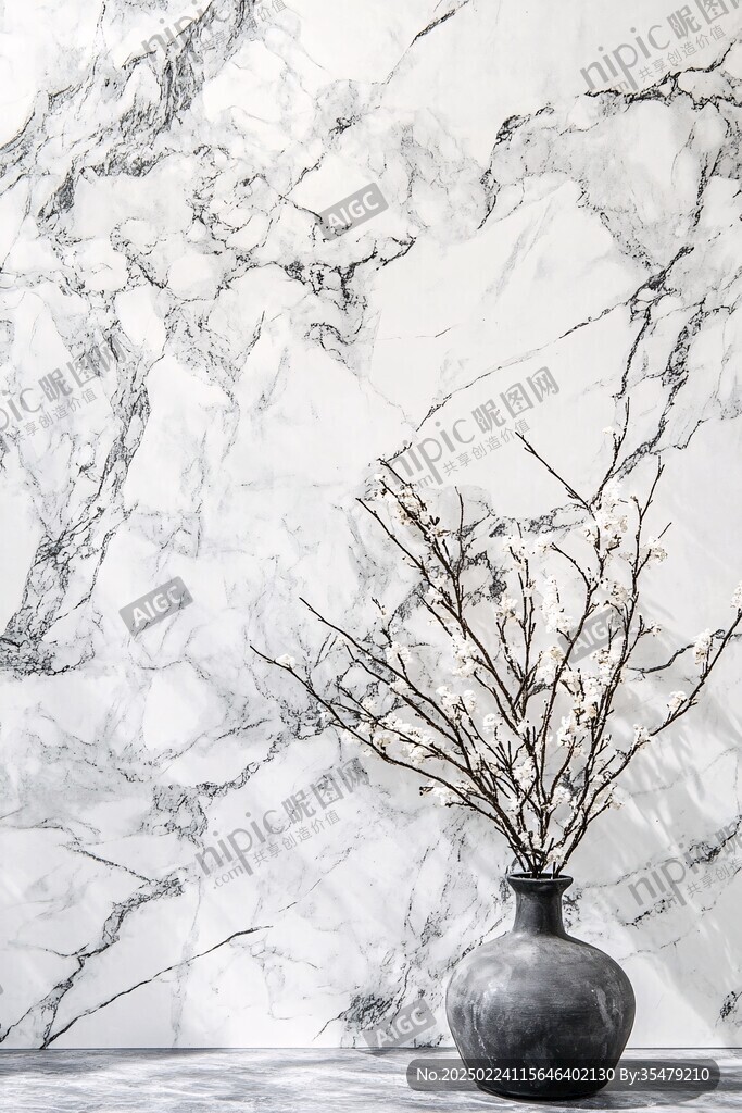 极简金箔石根线条对拼