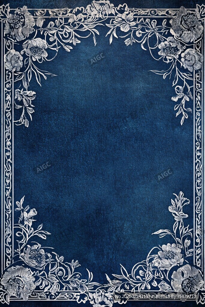 欧式花纹蓝色背板