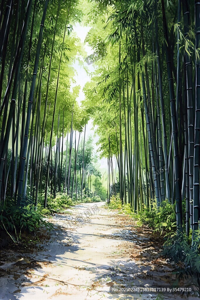 竹林小路装饰画