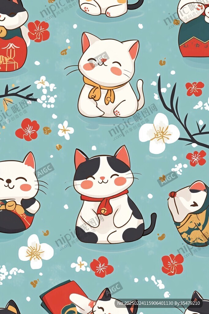 招财猫底纹