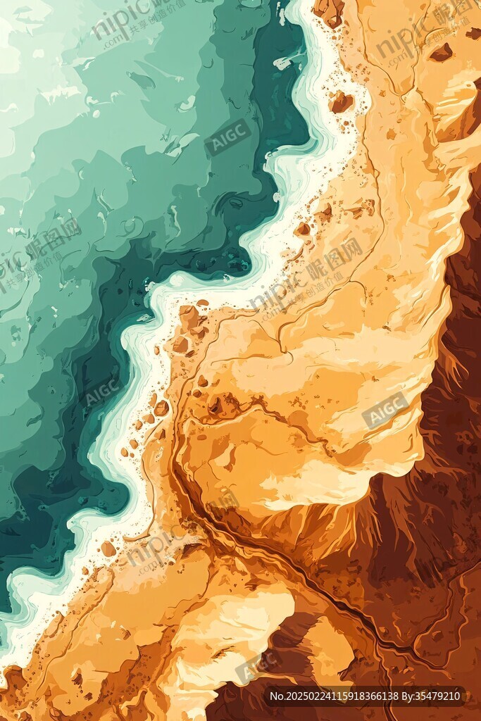 肌理彩色流体装饰画