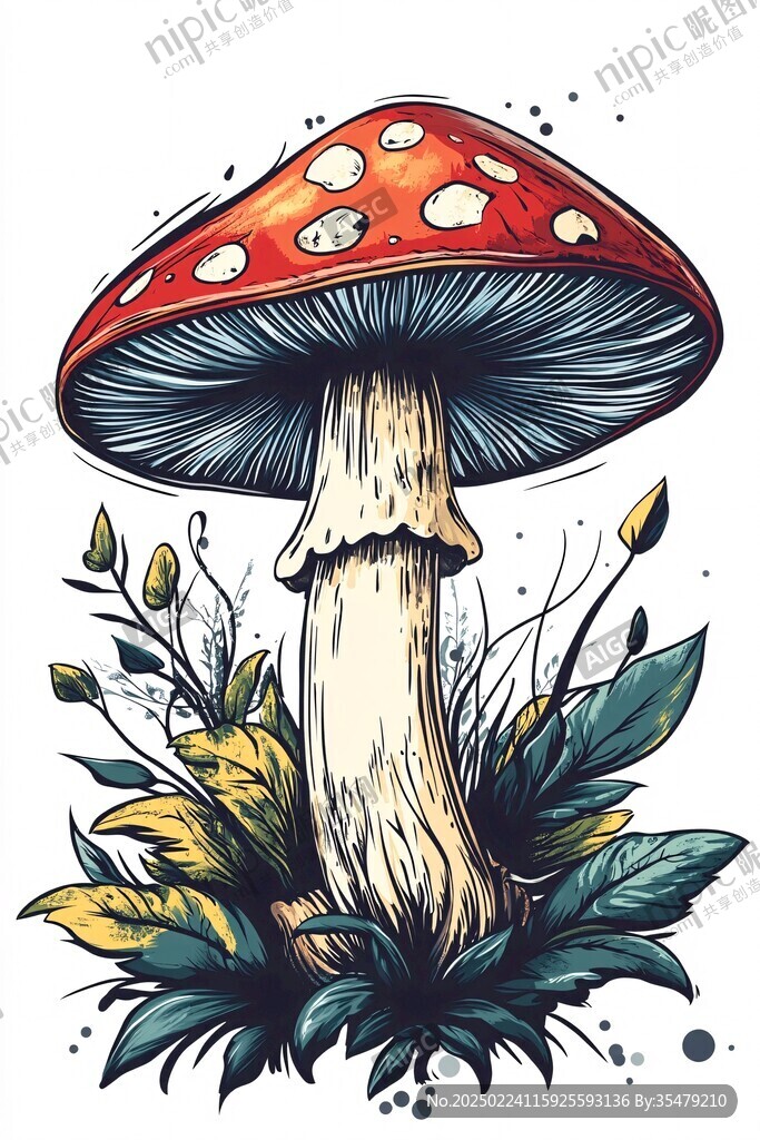 蘑菇手绘插画