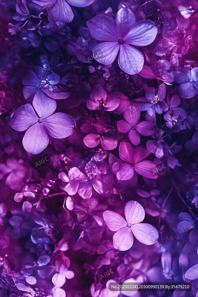 光影花卉粉紫色花