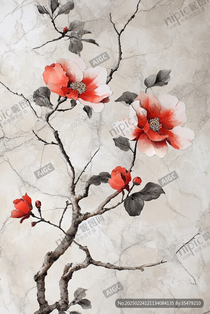 工笔木棉花
