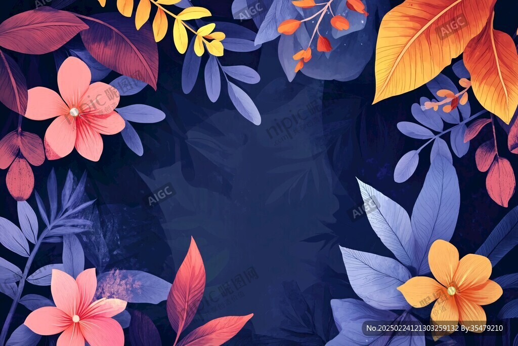 植物背景扁平插画