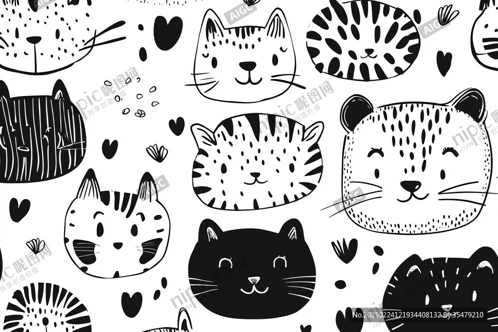 手绘猫图案
