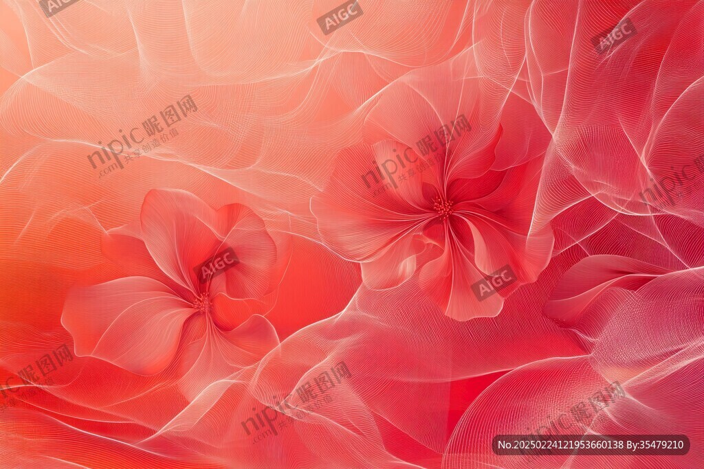 红色立体质感花纹