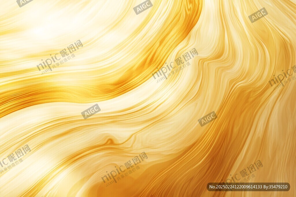 金色抽象流体纹理背景