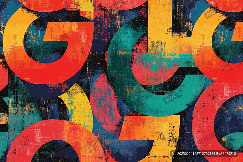 字母抽象画