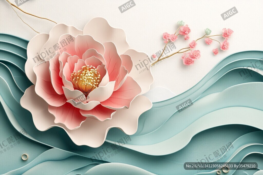 牡丹包装插画