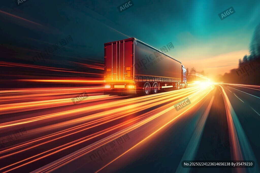 高速行驶的货车