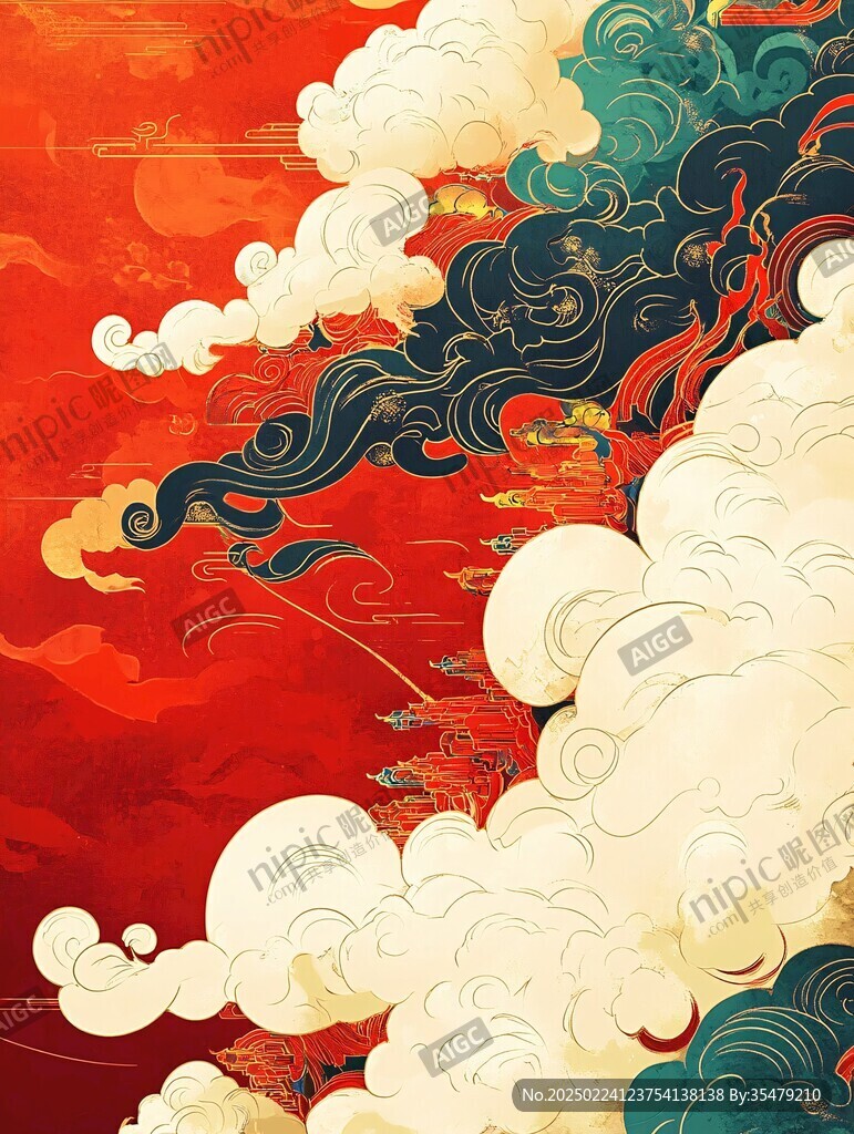 古风云插画
