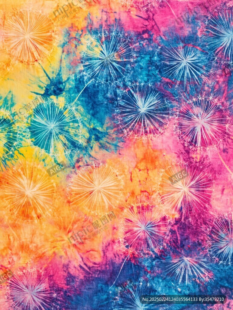 抽象花朵绚丽炫彩背景