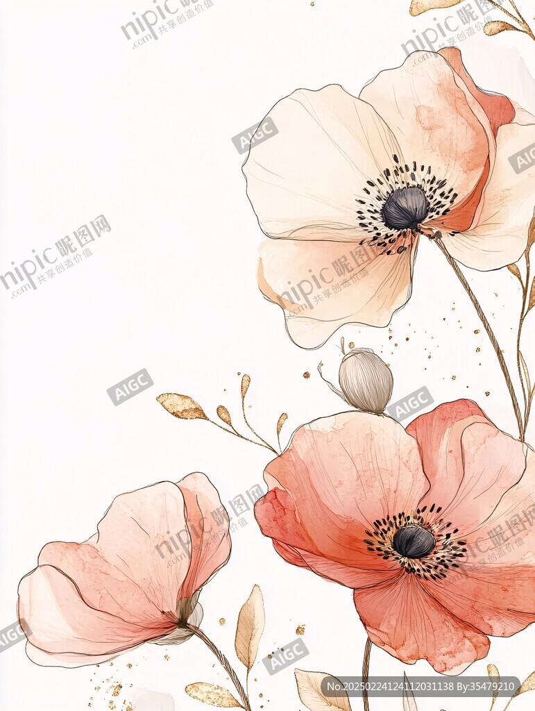 银莲花插画