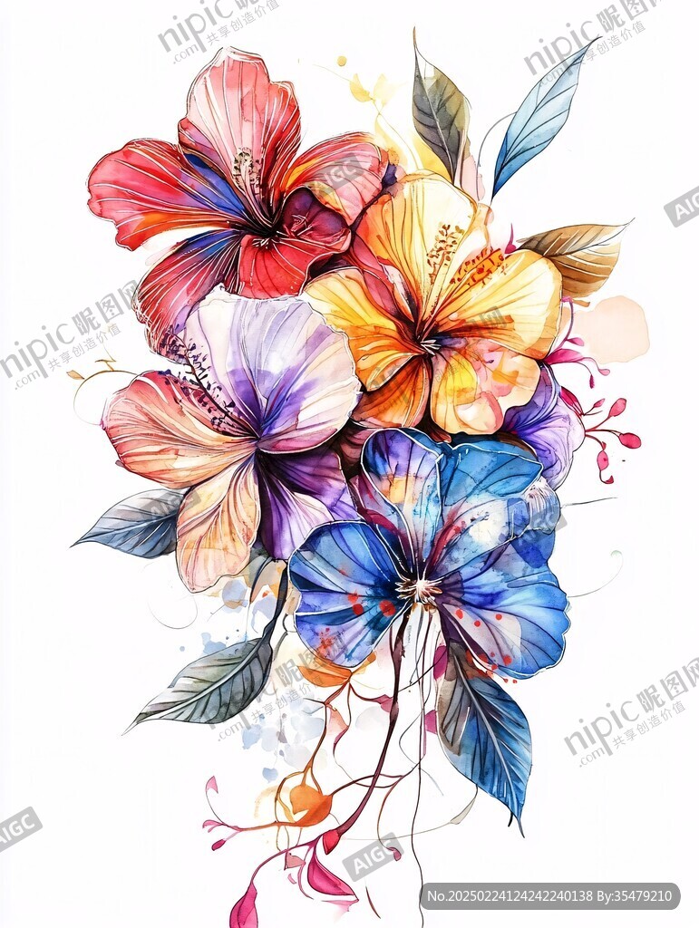 手绘创意百花壁纸