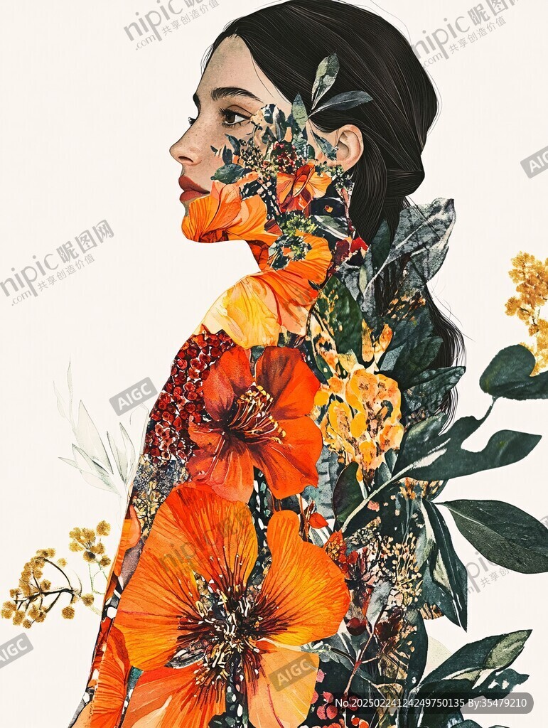 高级感女插画