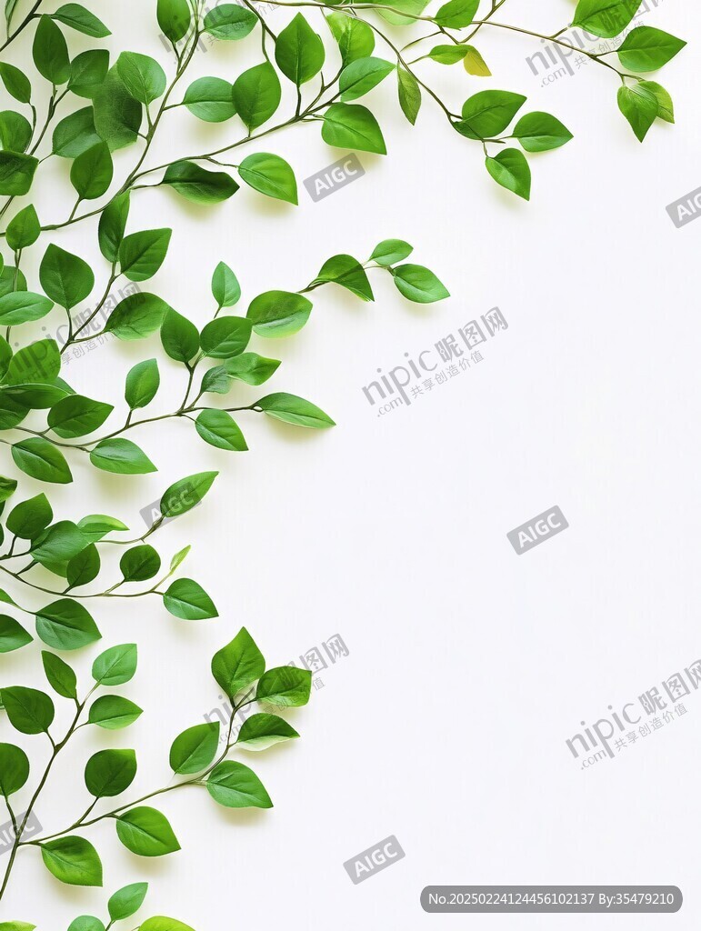 创意绿叶背景环保绿叶
