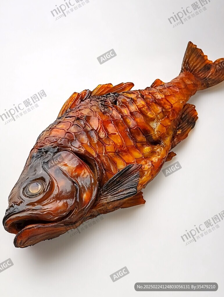 鲤鱼木雕金鱼