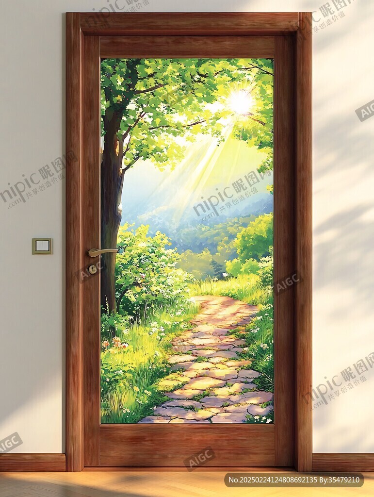 风景门窗海报