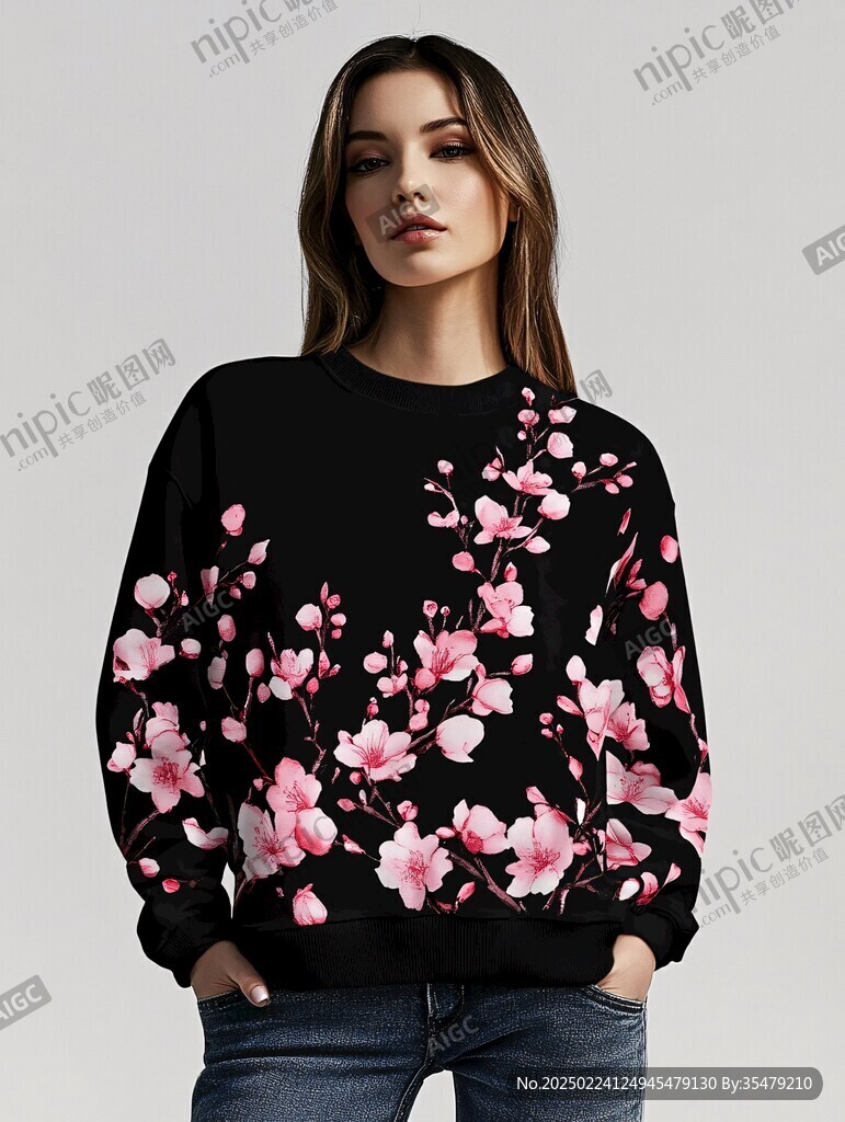 女装花卉印花t恤