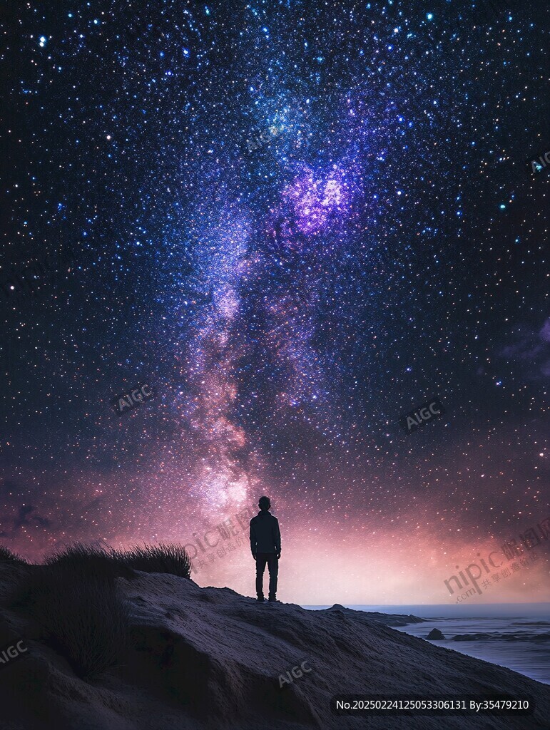 星辰大海男孩背影