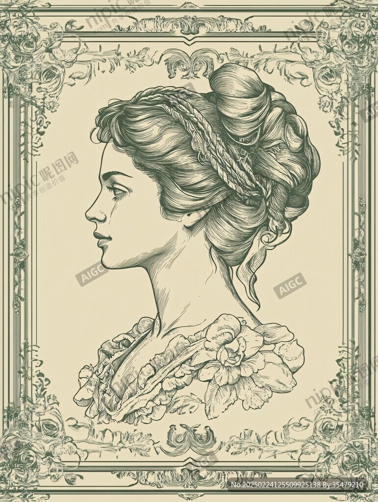 欧美复古人物插画
